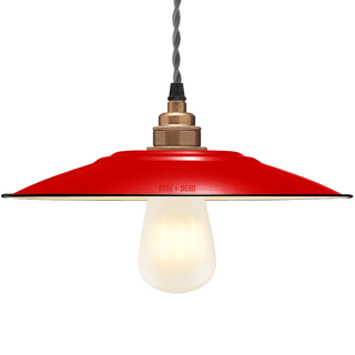 FLAT RED ENAMEL SHADE - DYKE & DEAN