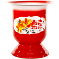 FLOWER ENAMEL VASE BLOOM RED - DYKE & DEAN