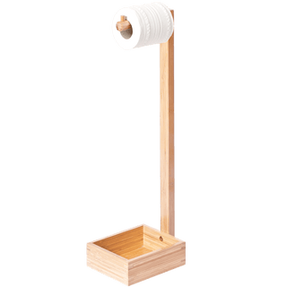 FREE STANDING TOILET ROLL HOLDER IN BAMBOO - DYKE & DEAN