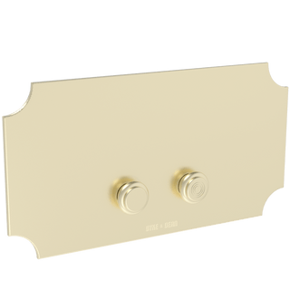 GEORGIAN CORNERS TOILET FLUSH PLATE MATT BRASS - DYKE & DEAN