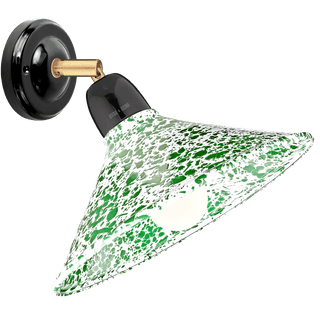 GREEN ENAMEL ELBOW BLACK CERAMIC LAMP - DYKE & DEAN