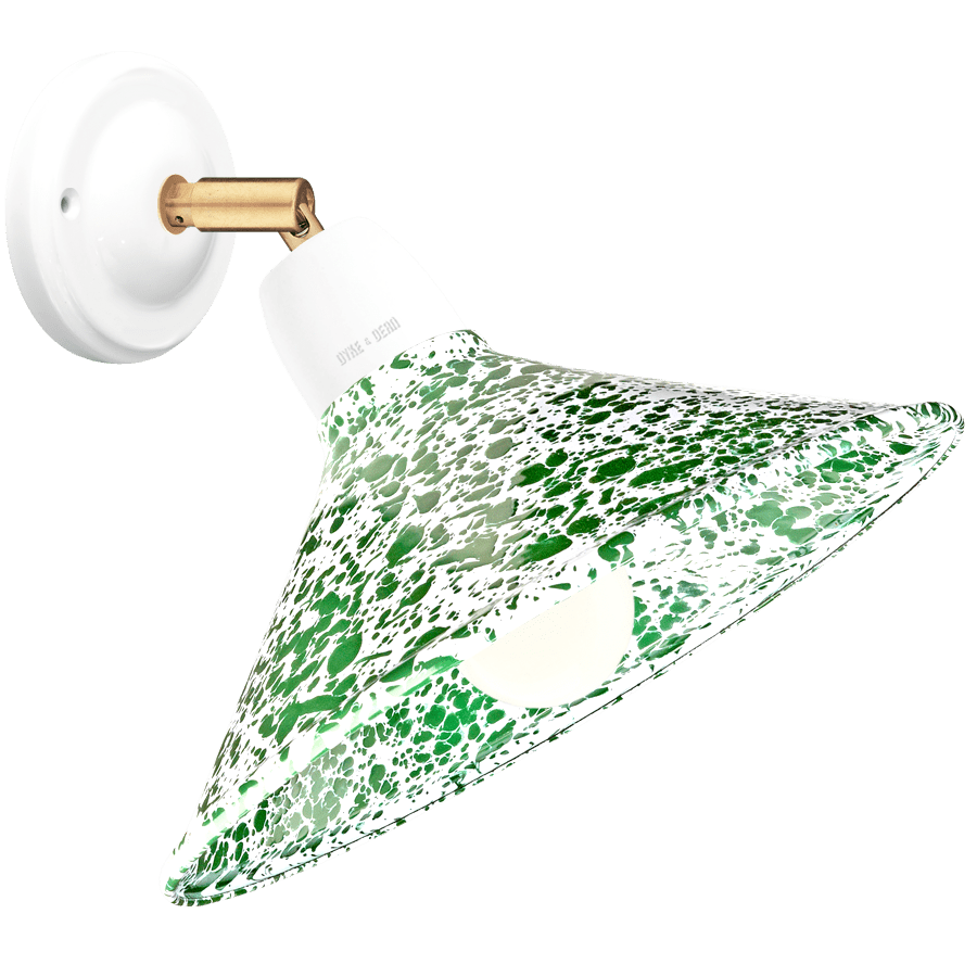 GREEN ENAMEL ELBOW WHITE CERAMIC LAMP - DYKE & DEAN
