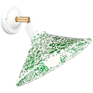 GREEN ENAMEL ELBOW WHITE CERAMIC LAMP - DYKE & DEAN