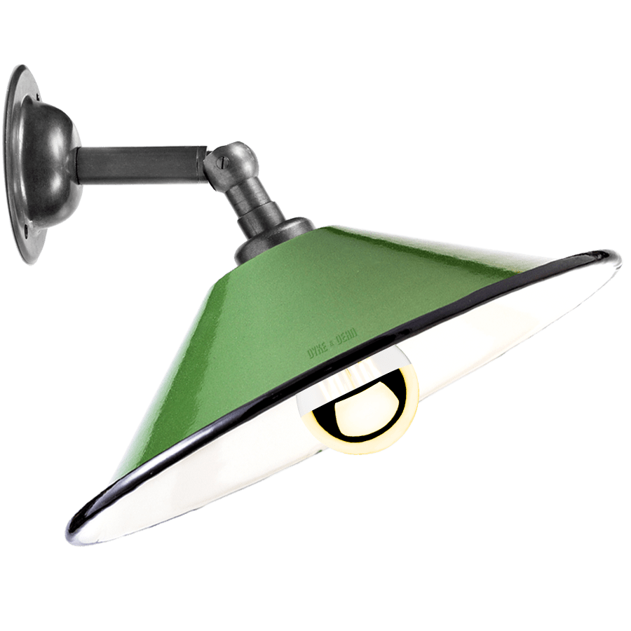 GREEN SMALL CONE SHADE WALL LAMP - DYKE & DEAN
