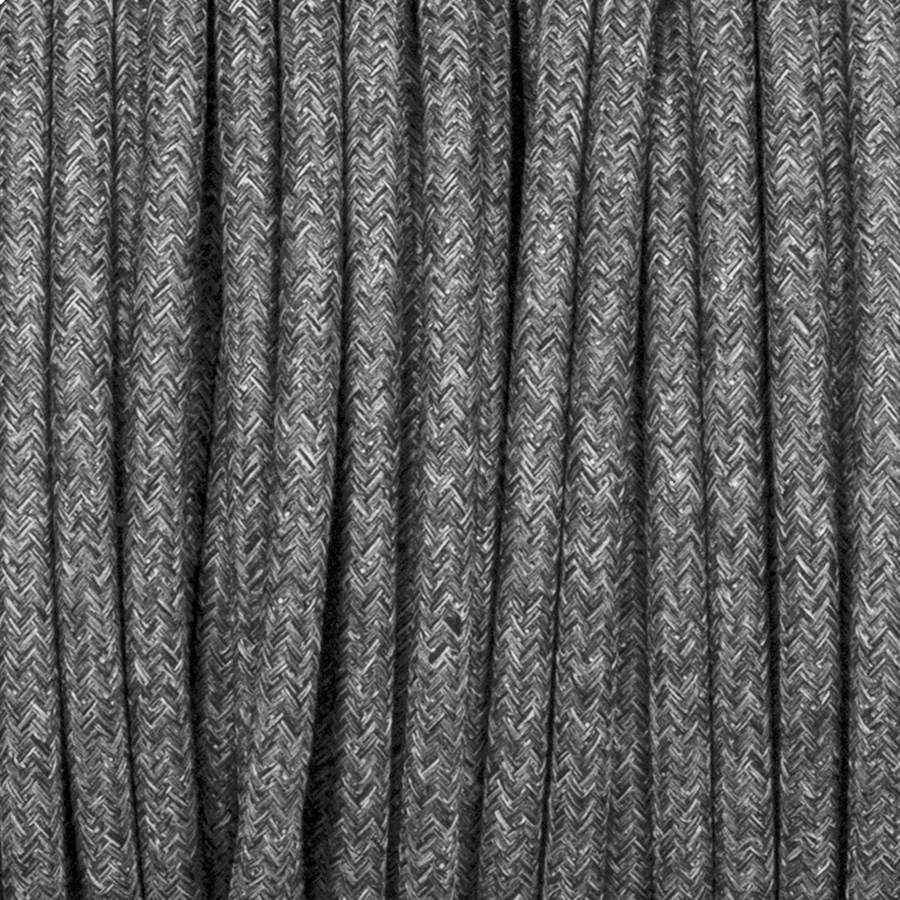 GREY FABRIC FLECKED ROUND CABLE - DYKE & DEAN