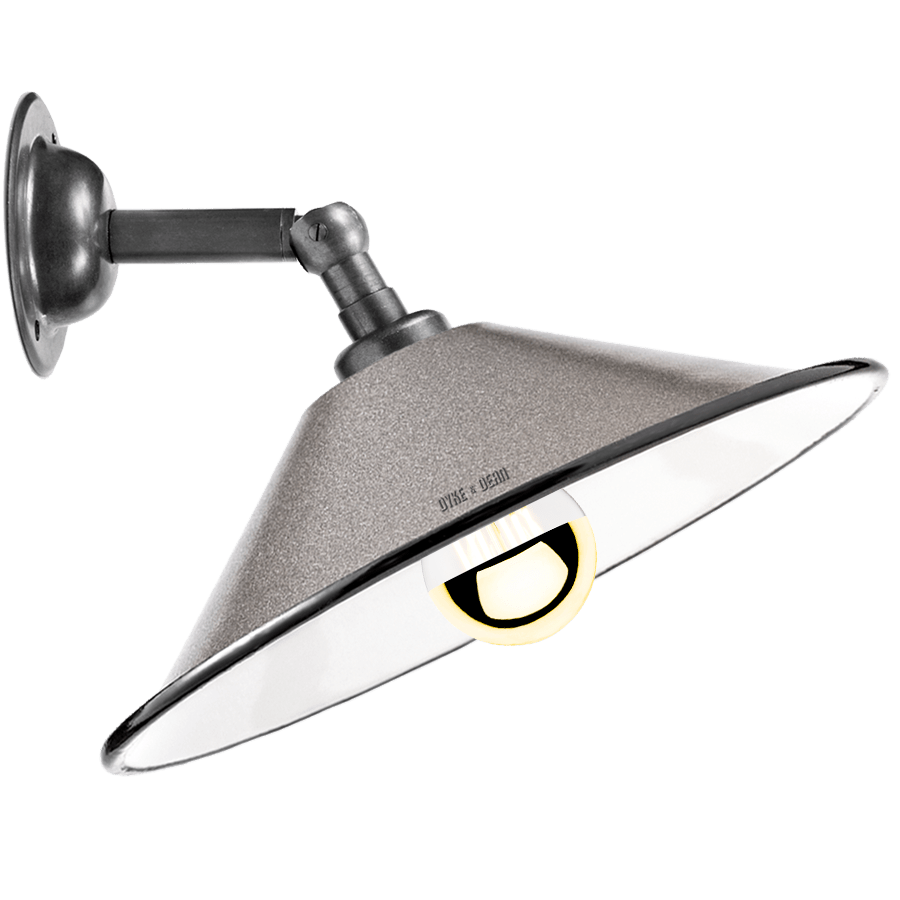 GREY SMALL CONE SHADE WALL LAMP - DYKE & DEAN