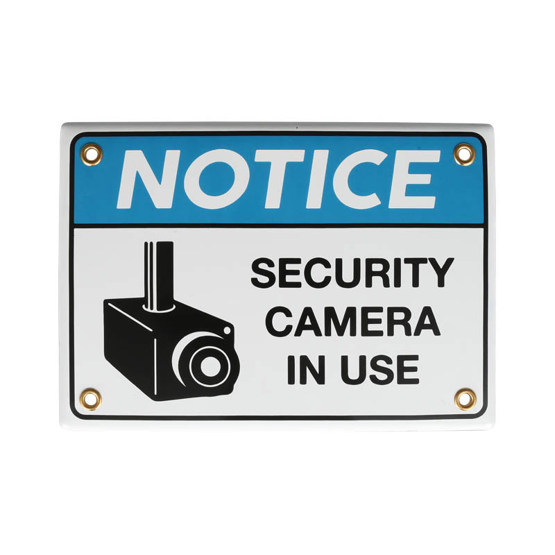 SECURITY CAMERA ENAMEL SIGN - HARDWARE - DYKE & DEAN  - Homewares | Lighting | Modern Home Furnishings