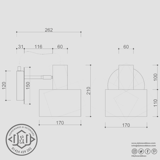 HOOD ADJUSTABLE WALL LIGHT - DYKE & DEAN