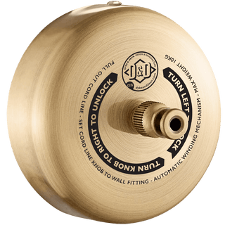 HOTEL RETRACTABLE CLOTHING LINE BRUSHED BRASS - DYKE & DEAN