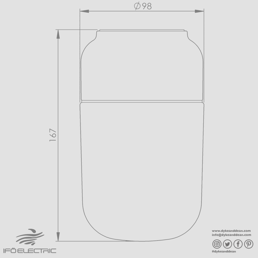 IFO ELECTRIC 100/170 PORCELAIN WHITE IP44 - DYKE & DEAN