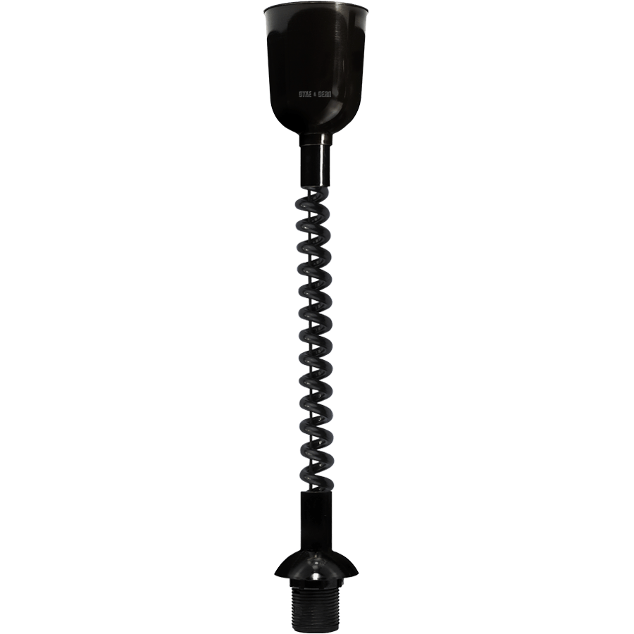 LARGE BLACK SPECKLED ENAMEL RETRACTABLE CORD LIGHT - DYKE & DEAN