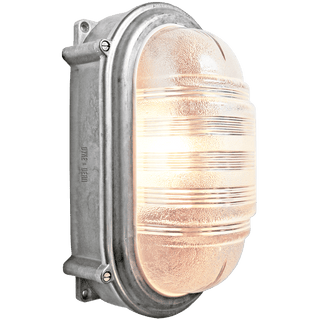 LARGE CAST OVAL BULKHEAD LAMP - DYKE & DEAN