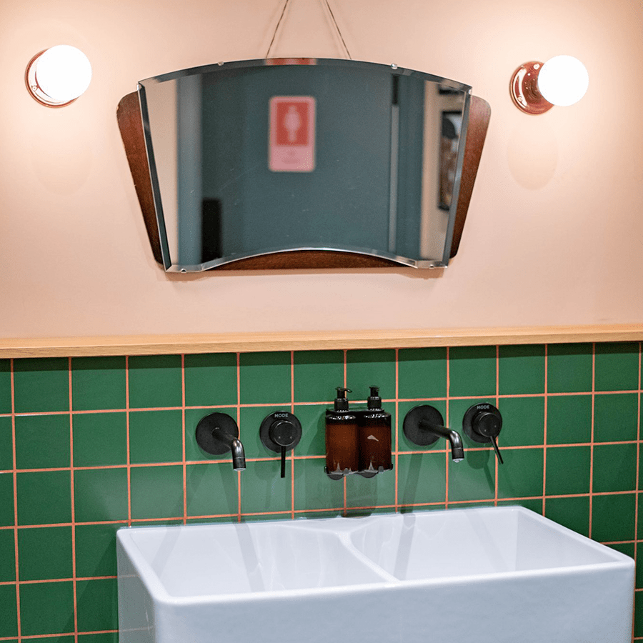 LARGE FIXED BROWN CERAMIC CEILING LIGHT - DYKE & DEAN