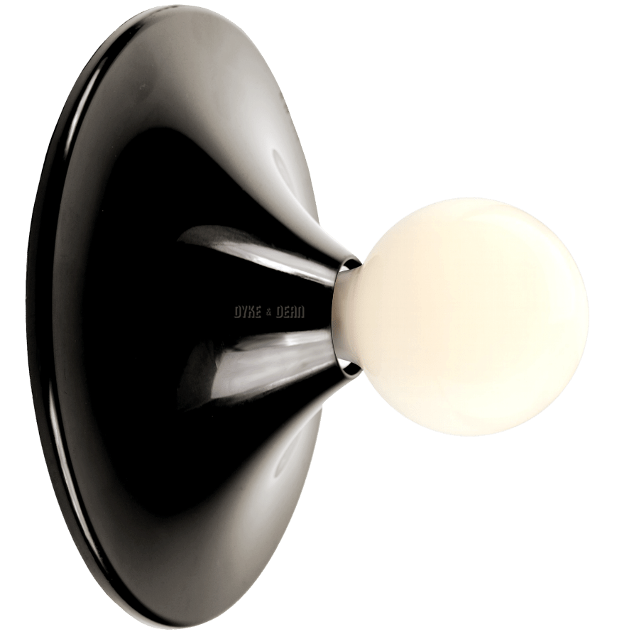 LARGE FUNNEL LAMP BLACK - DYKE & DEAN