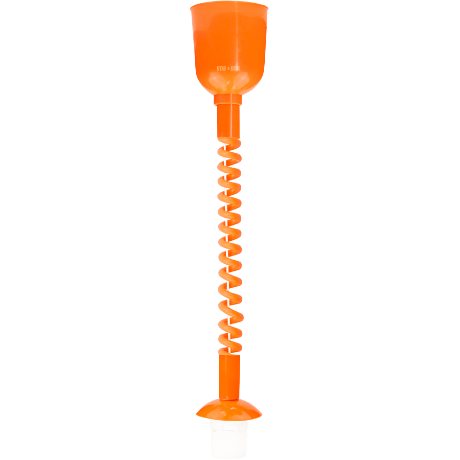 LARGE ORANGE ENAMEL RETRACTABLE CORD LIGHT - DYKE & DEAN