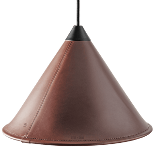 LEATHER CONE LAMP CHOCOLATE - DYKE & DEAN