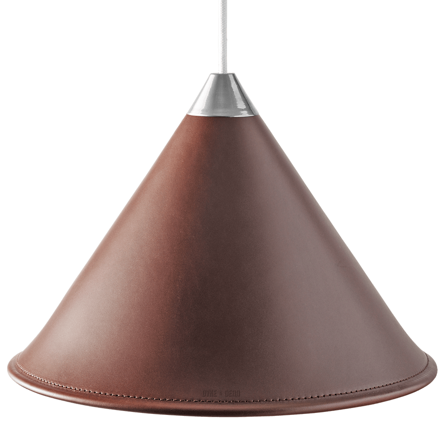 LEATHER CONE LAMP CHOCOLATE - DYKE & DEAN