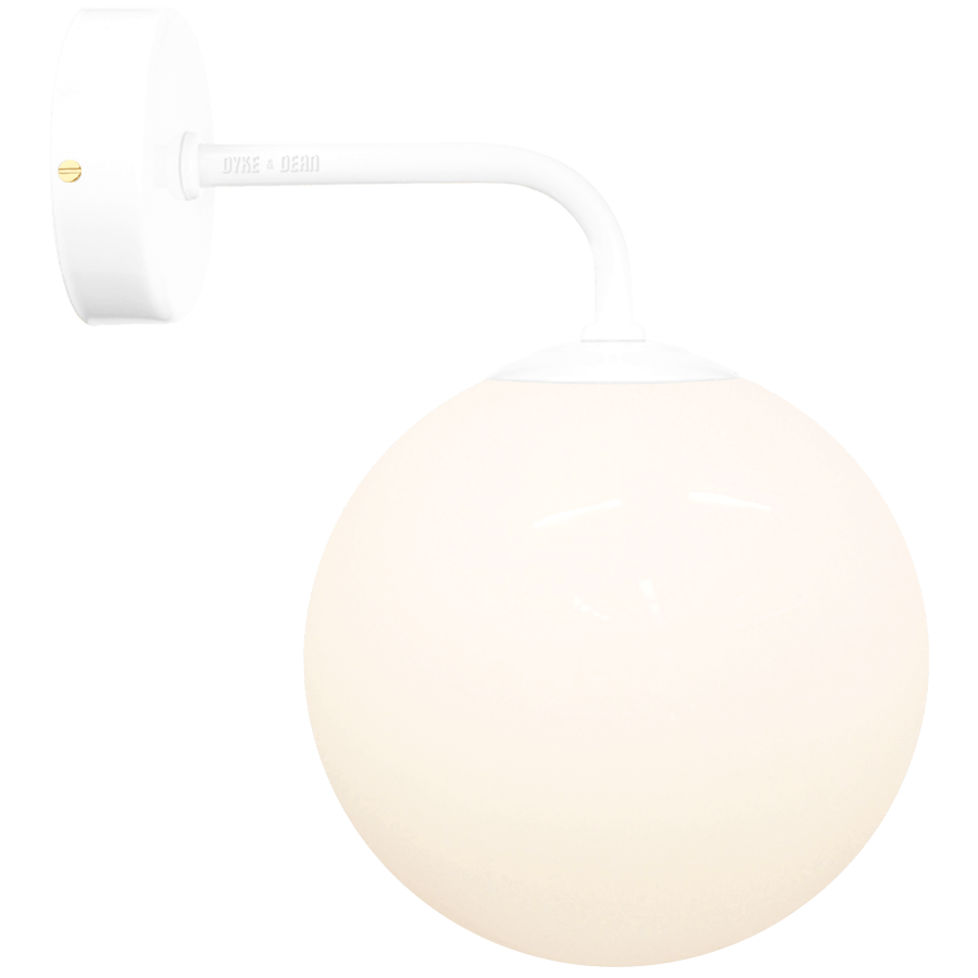 MASTER WALL ARM GLOBE LAMP WHITE - DYKE & DEAN