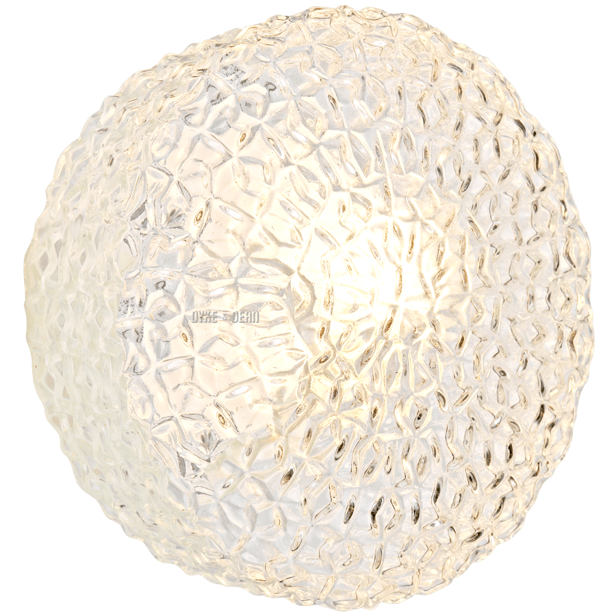 MOULDED ROUND GLASS WALL & CEILING LIGHT - DYKE & DEAN