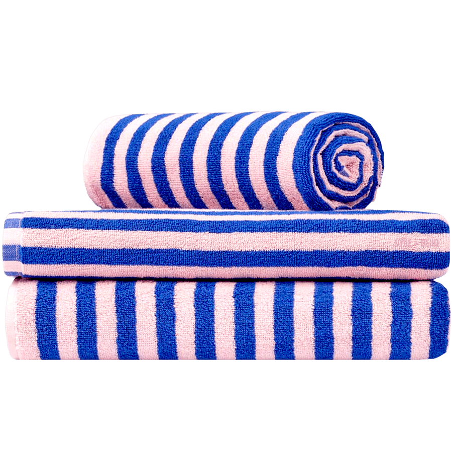 NARAM BATH TOWEL DAZZLING BLUE & ROSE BATH TOWEL - DYKE & DEAN