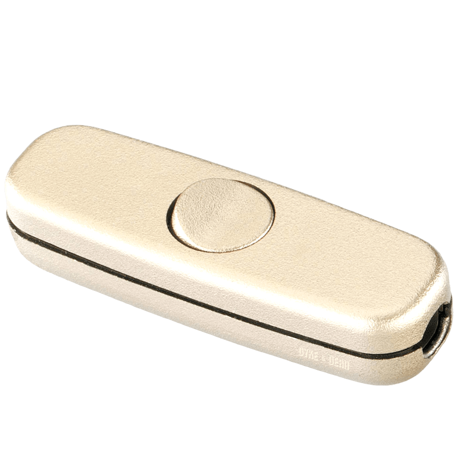 NARROW INLINE GOLD CABLE LAMP LIGHT SWITCH - DYKE & DEAN