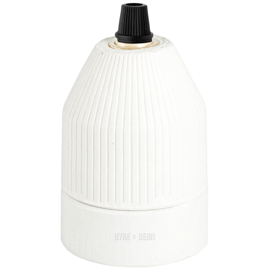 OFF WHITE CERAMIC E40 BULB HOLDER - DYKE & DEAN