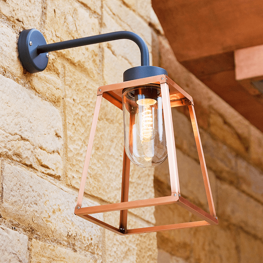 OUTDOOR LANTERN WALL LAMP FROSTED GLASS - DYKE & DEAN