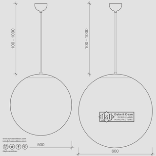 PAPER MOON PENDANT OPAL POLY 500MM - DYKE & DEAN