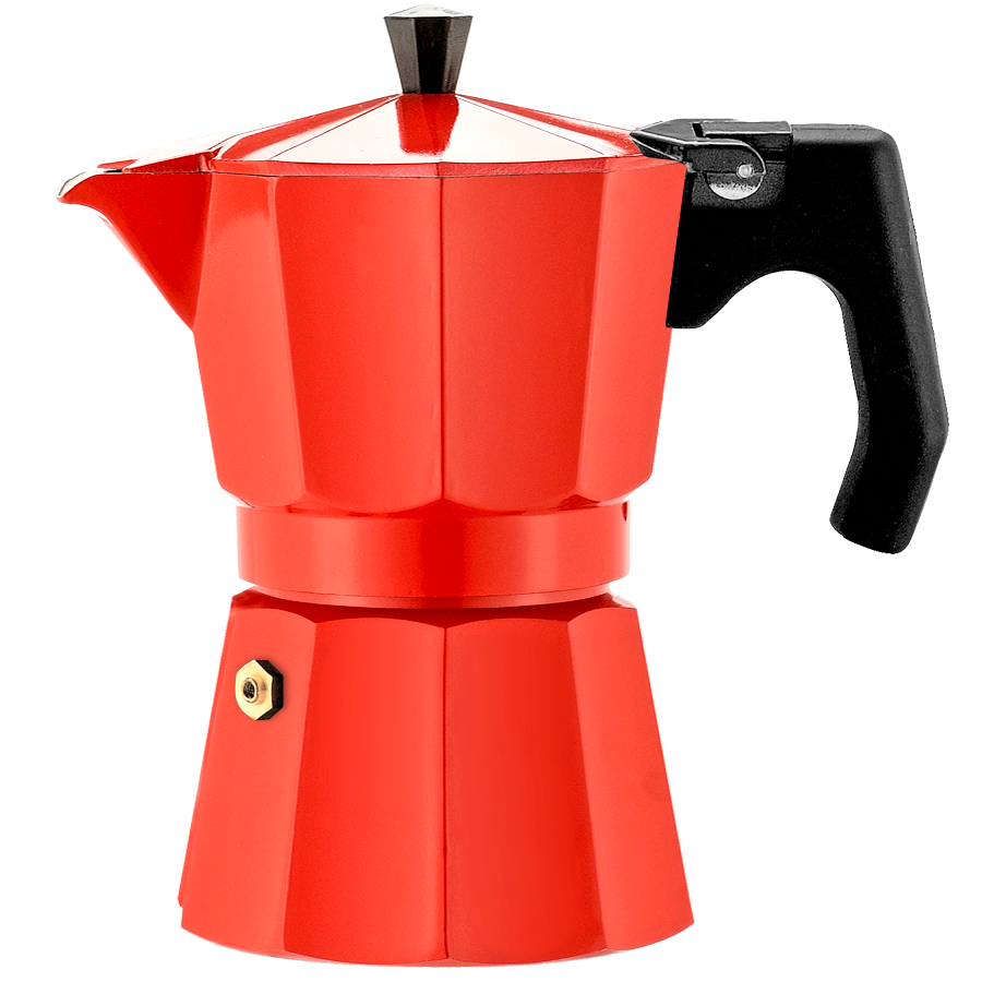 PEZZETTI ESPRESSO COFFEE MAKER RED 3 CUP - KITCHENWARE - DYKE & DEAN  - Homewares | Lighting | Modern Home Furnishings