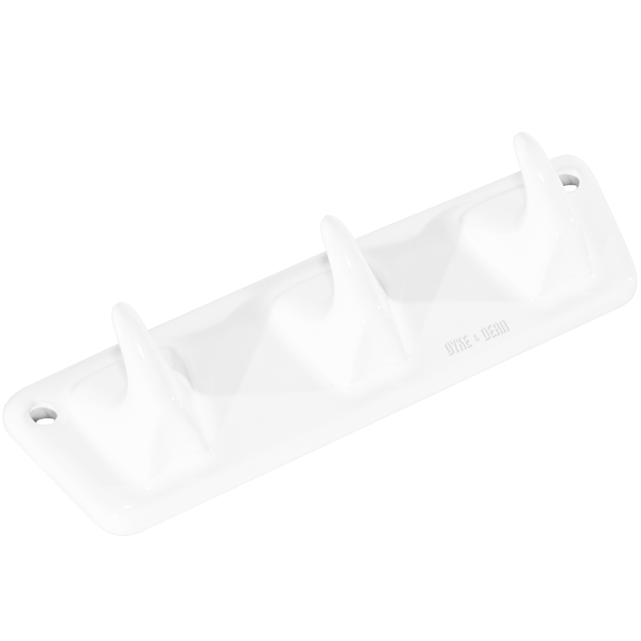 PORCELAIN 3V HOOK PLATE WHITE - DYKE & DEAN