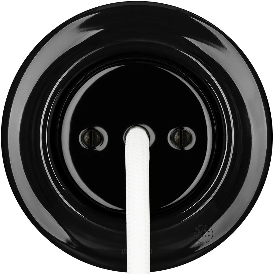 PORCELAIN WALL CABLE GLAND SOCKET BLACK - DYKE & DEAN