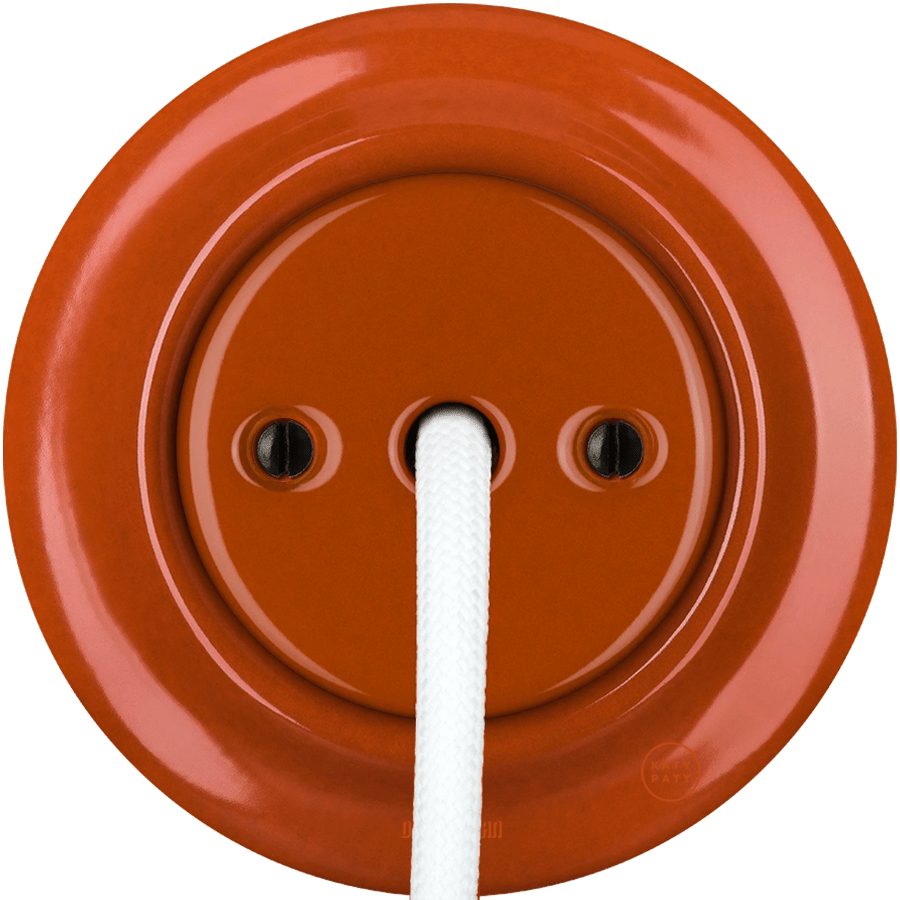 PORCELAIN WALL CABLE GLAND SOCKET BRICK RED - DYKE & DEAN