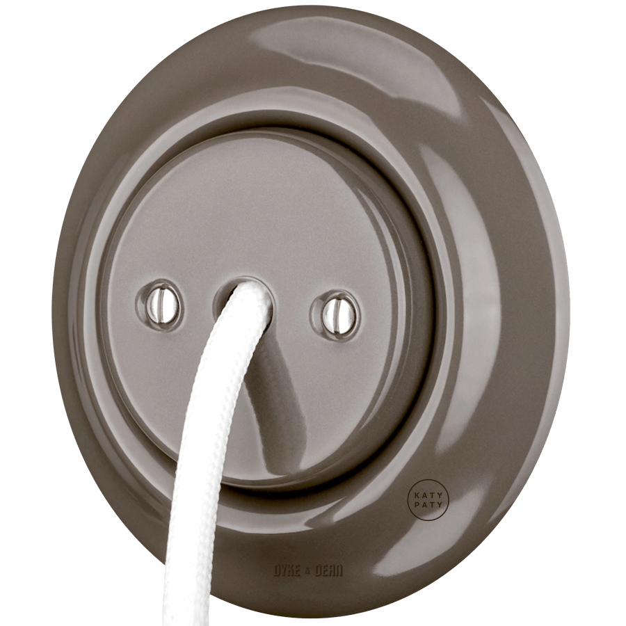PORCELAIN WALL CABLE GLAND SOCKET BROWN - DYKE & DEAN