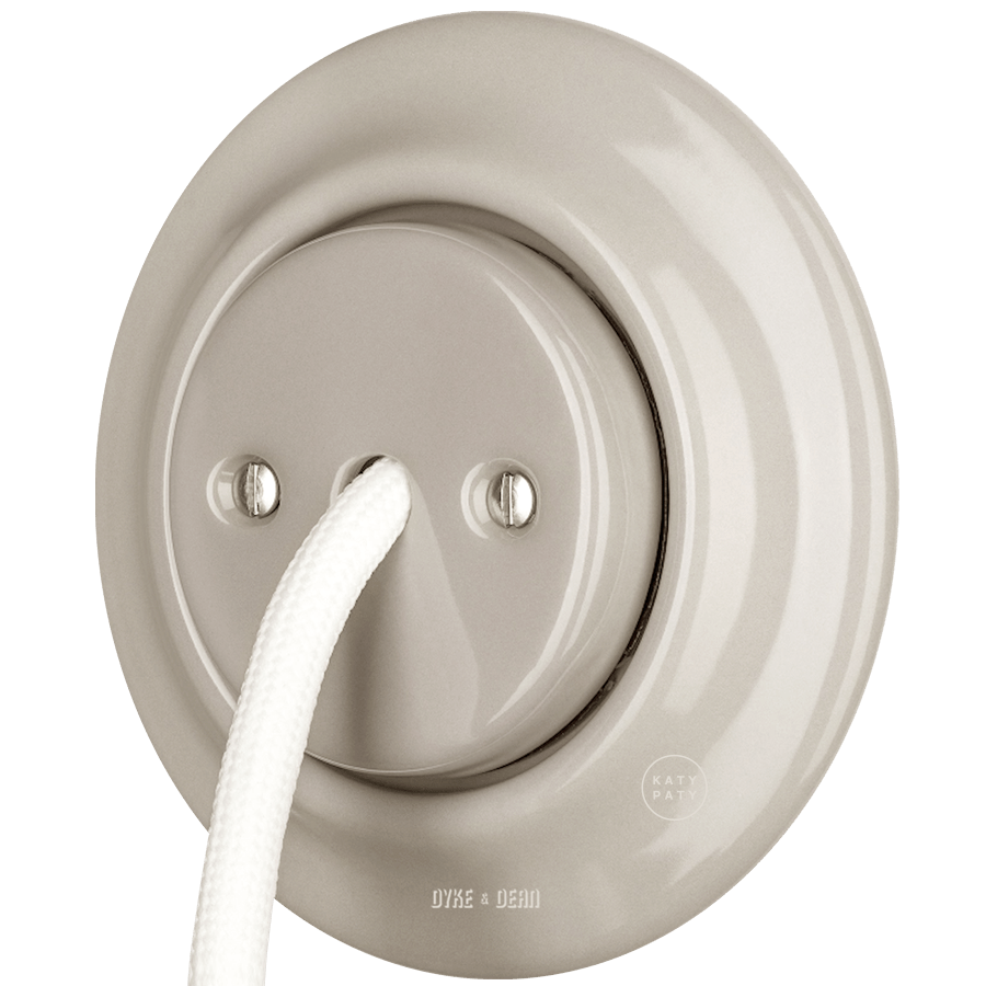 PORCELAIN WALL CABLE GLAND SOCKET CAPPUCCINO - DYKE & DEAN