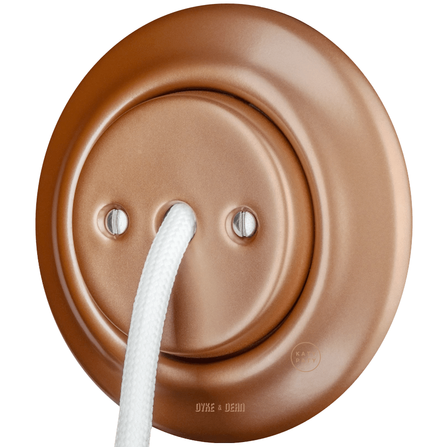 PORCELAIN WALL CABLE GLAND SOCKET COPPER - DYKE & DEAN