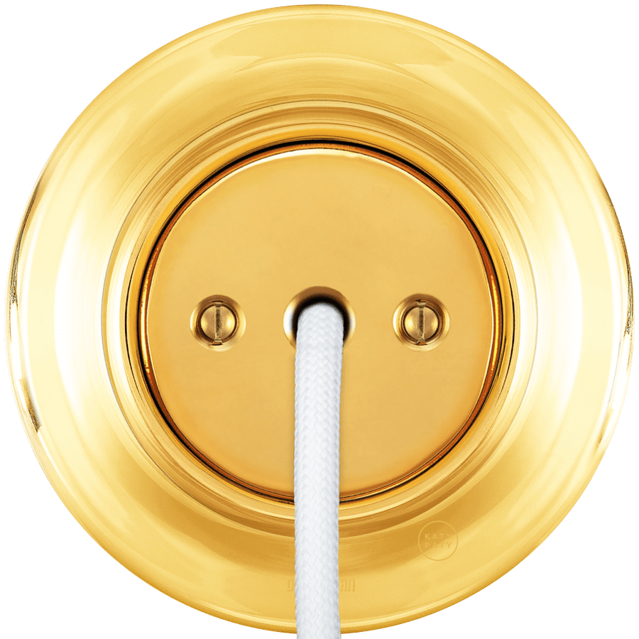 PORCELAIN WALL CABLE GLAND SOCKET GOLD - DYKE & DEAN