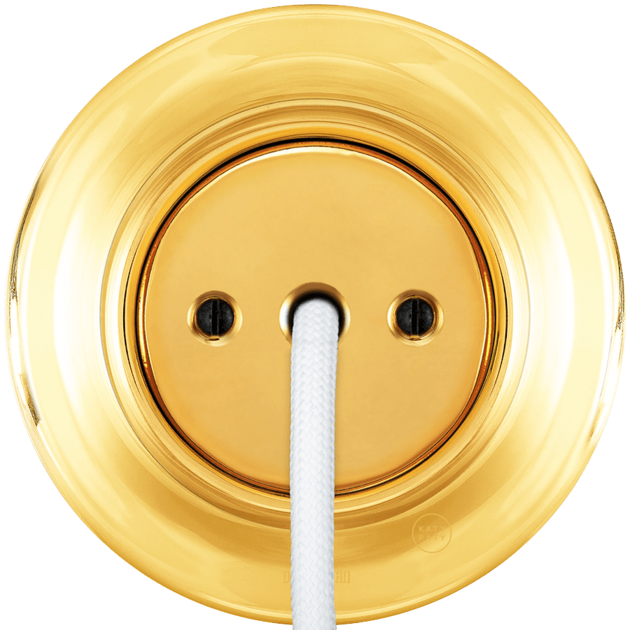 PORCELAIN WALL CABLE GLAND SOCKET GOLD - DYKE & DEAN