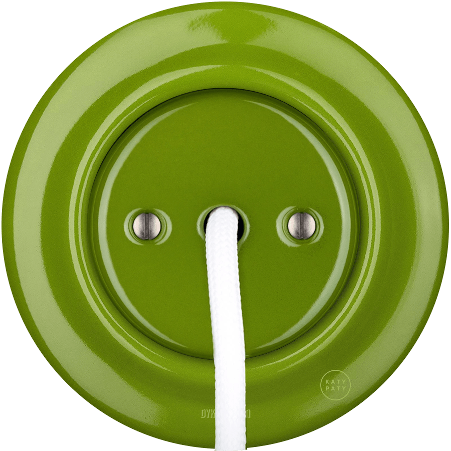 PORCELAIN WALL CABLE GLAND SOCKET GREEN - DYKE & DEAN