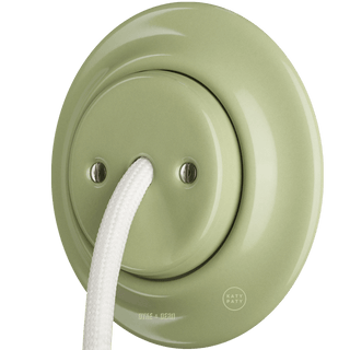 PORCELAIN WALL CABLE GLAND SOCKET MOSS GREEN - DYKE & DEAN