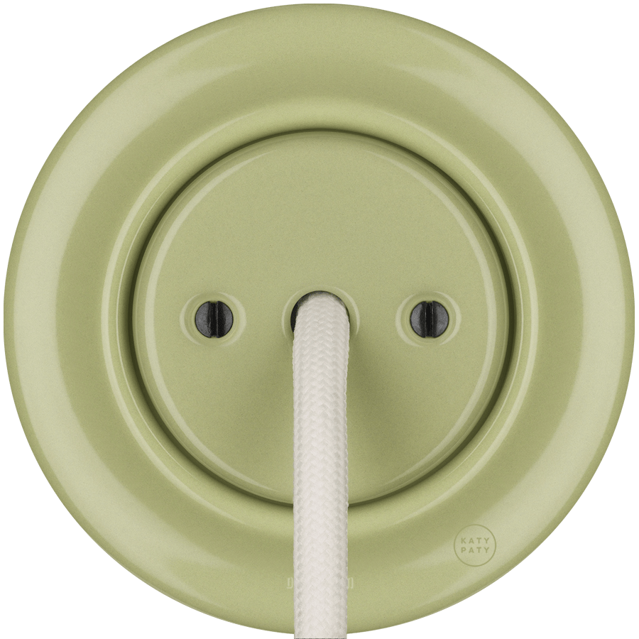 PORCELAIN WALL CABLE GLAND SOCKET MOSS GREEN - DYKE & DEAN