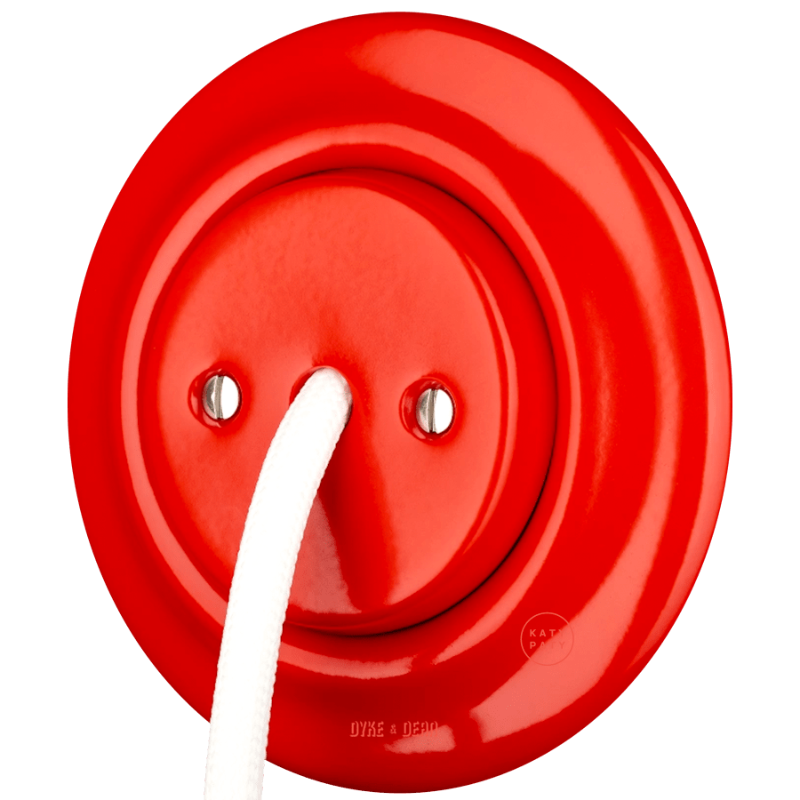 PORCELAIN WALL CABLE GLAND SOCKET RED - DYKE & DEAN