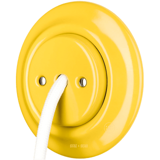 PORCELAIN WALL CABLE GLAND SOCKET YELLOW - DYKE & DEAN