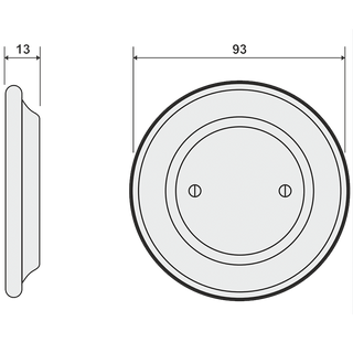 PORCELAIN WALL END PLUG SOCKET ASH GREY - DYKE & DEAN