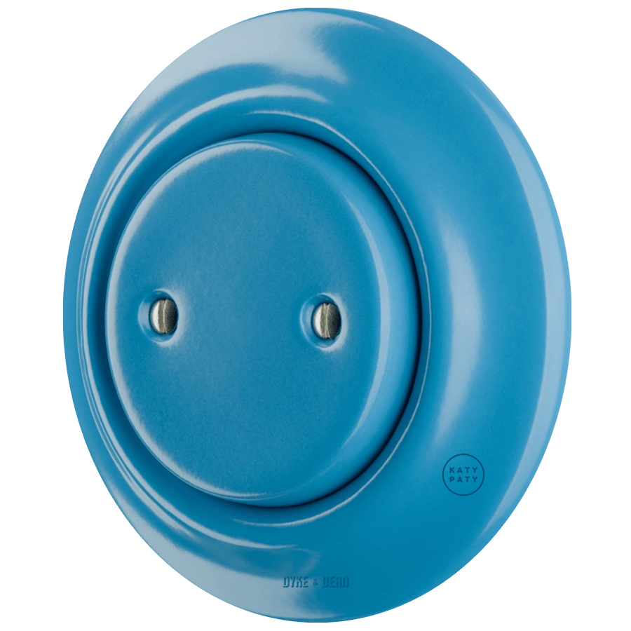 PORCELAIN WALL END PLUG SOCKET AZURE - DYKE & DEAN