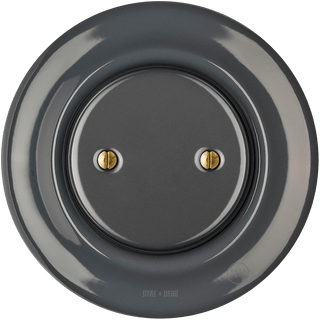 PORCELAIN WALL END PLUG SOCKET DARK GREY - DYKE & DEAN