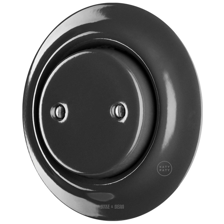 PORCELAIN WALL END PLUG SOCKET DARK GREY - DYKE & DEAN