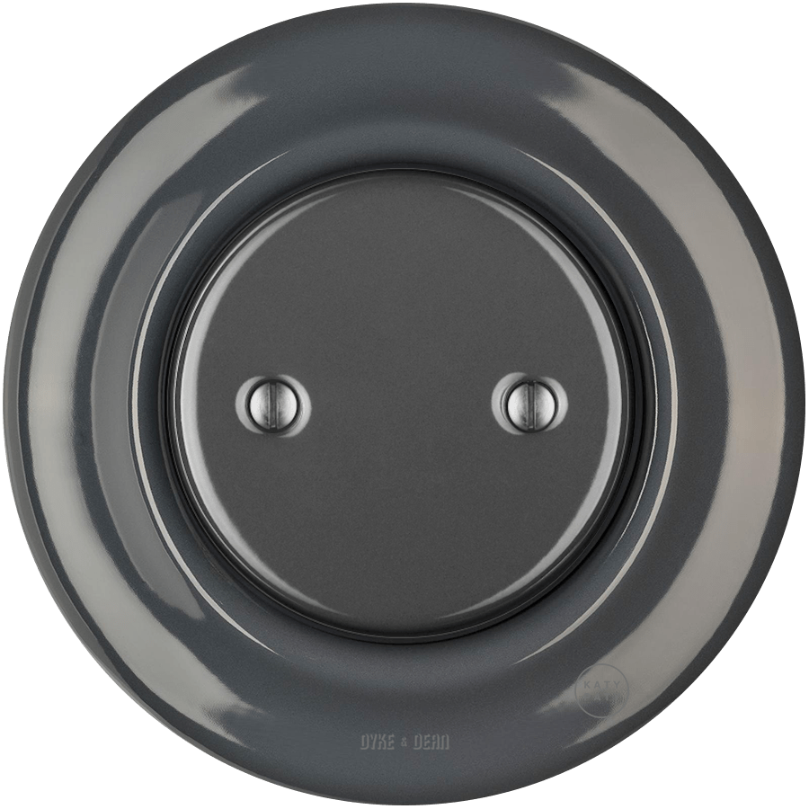 PORCELAIN WALL END PLUG SOCKET DARK GREY - DYKE & DEAN