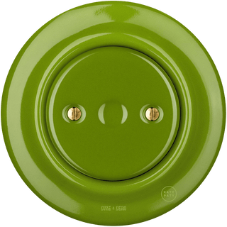 PORCELAIN WALL END PLUG SOCKET GREEN - DYKE & DEAN