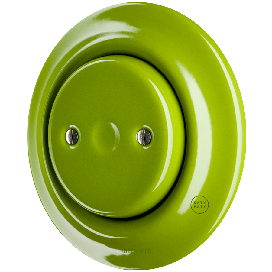 PORCELAIN WALL END PLUG SOCKET GREEN - DYKE & DEAN