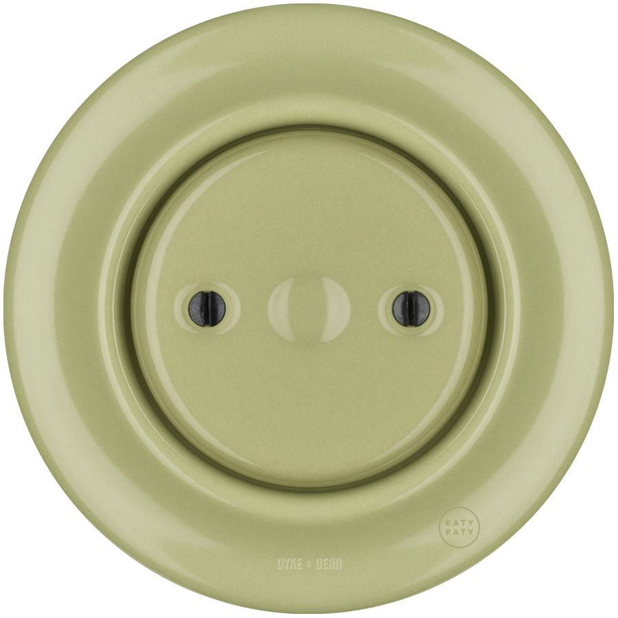 PORCELAIN WALL END PLUG SOCKET MOSS GREEN - DYKE & DEAN